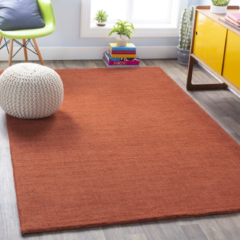 Tapis en laine fabriqué à la main Crowe, Rectangle 7 pi 6 po x 9 pi 6 po