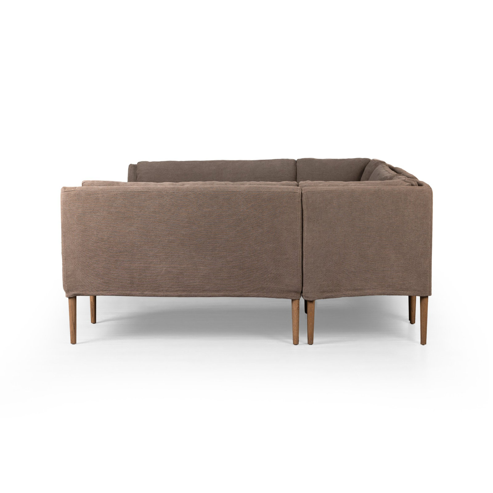 Aurelia Dining Banquette, Broadway Coffee Linen, 34.5" H x 103" W x 76" D