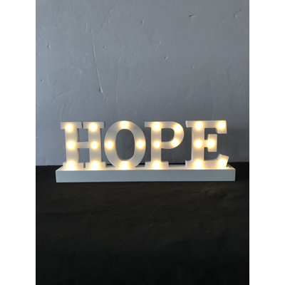 Enseigne lumineuse à pile 21 lumières Hope