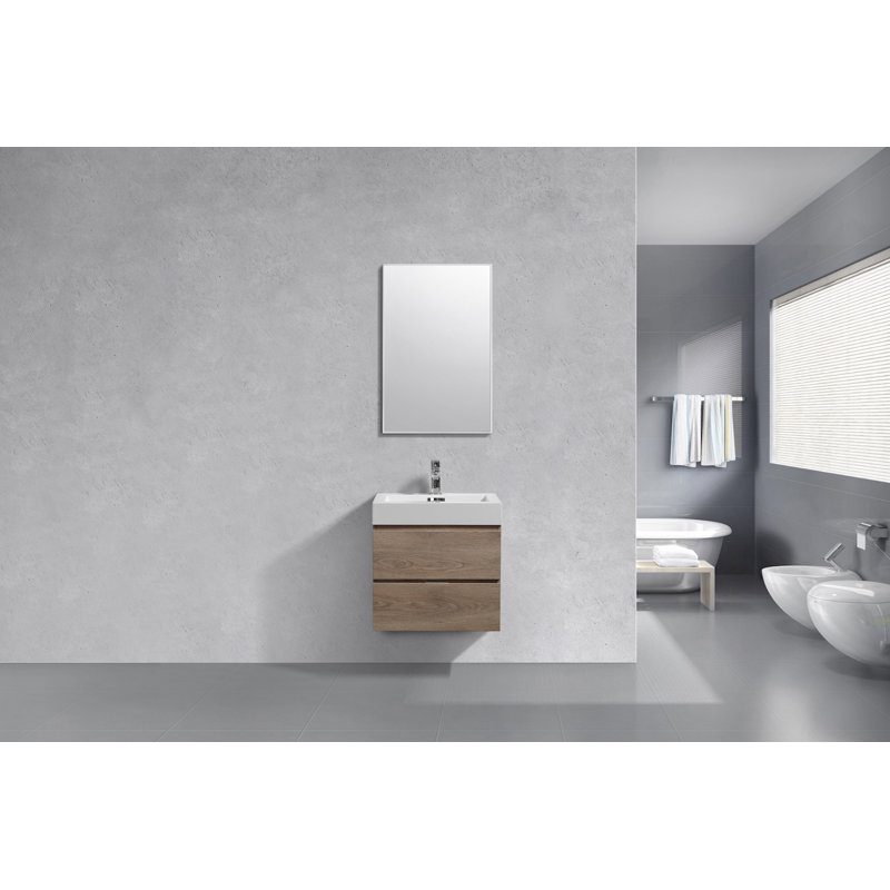 Parsonage Single Bathroom Vanity with Acrylic Top, Blue
