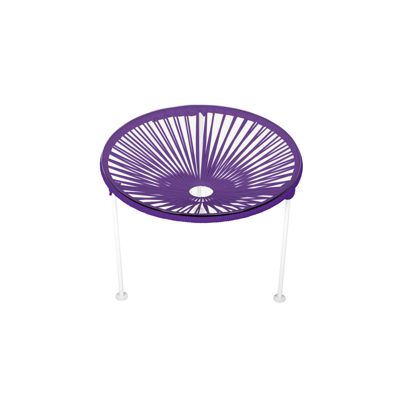 Zicatela Indoor Handmade Coffee Table, Purple, White