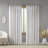 Poly Printed Curtain Panel Pair with Tufted Stripe, Light Filtering, 50x95"