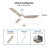 52" 3-Solid Wood Blade Smart Modern Ceiling Fan with Light and Remote, 10-Speed Quiet DC Motor, Bedroom Ceiling Fan, Living Room Fan,Timer-1160308948-1215113689