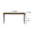 Lemy Sofa Console Table, 62 Inch Rectangular Brown Top, Black Frame