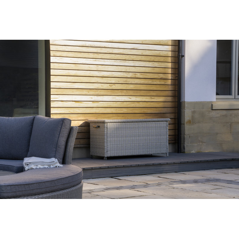 Rattan Storage Box, 64cm H x 137cm W x 54cm D, Slate Grey