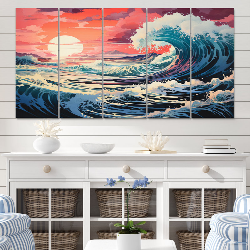 Dramatic Ocean Waves II 5 pièces