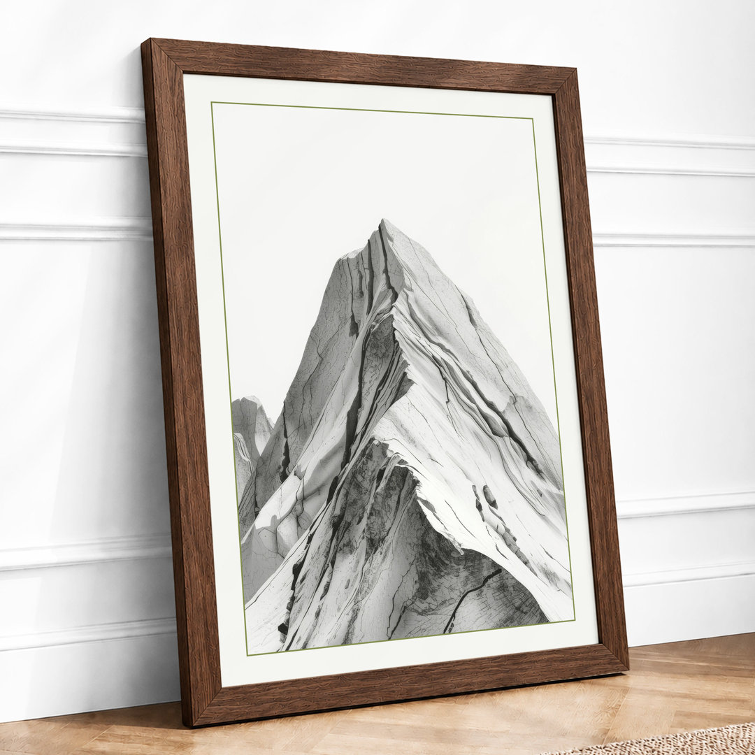 Mountain in Solitude Minimalist - Framed Print
