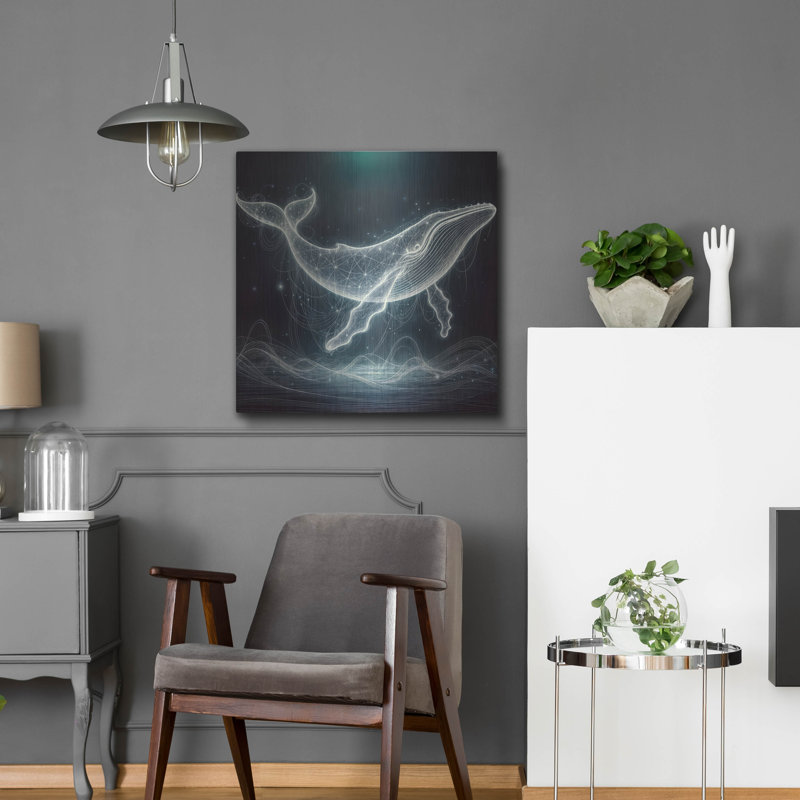  «Glowing Whale» par Rey Klimt, art mural en métal, 12 po x 12 po, H 24 po x l 24 po