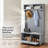 Elegant Gray Entryway Hall Tree Bench with Shoe Storage and Coat Hooks