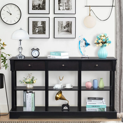 American retro black console table