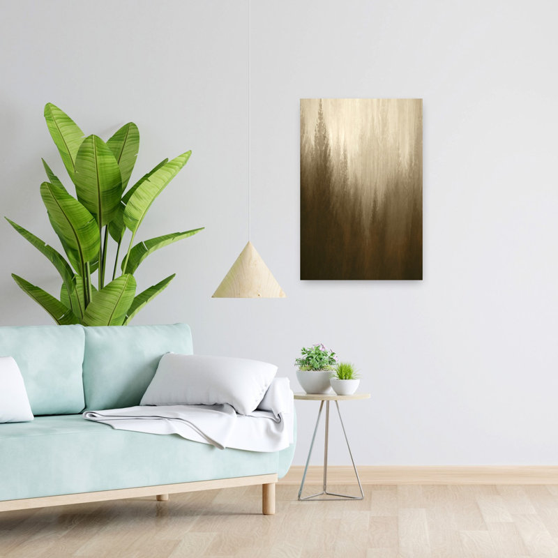 «Forest Haze», art mural abstrait ethereal, H 24 po x l 16 po
