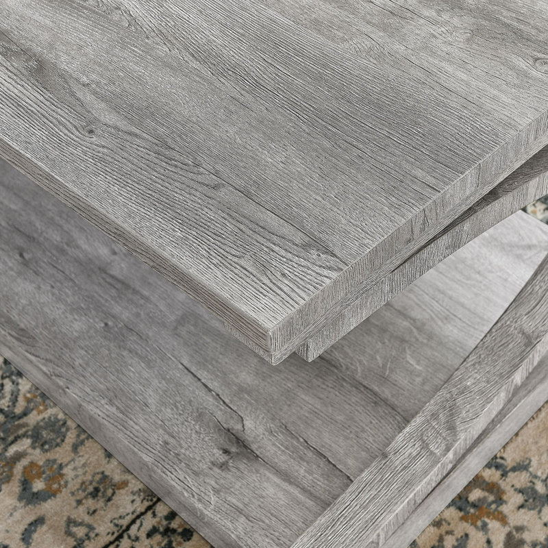 Clayman Faux Wood Rectangular Coffee Table, Gray