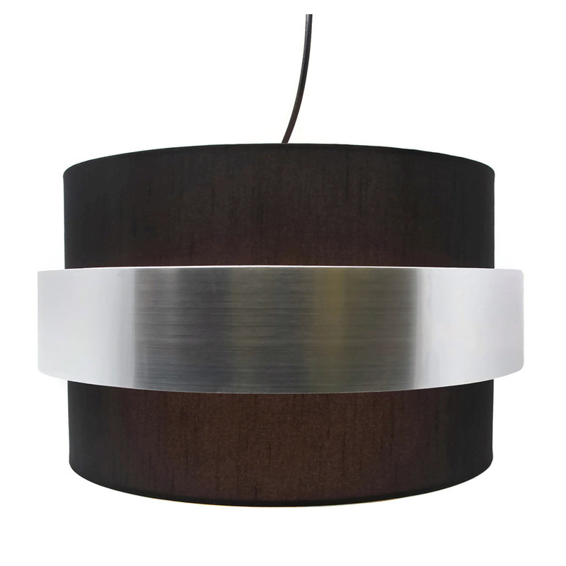 Luminaire tambour à tambour simple 1 lumières Elizondo, Noir / argent, argent