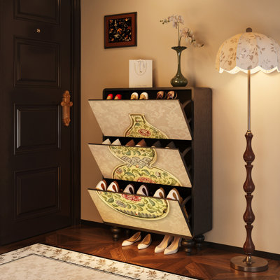 Chinese Retro Solid Wood Shoe Cabinet