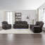 Ensemble de canapés inclinables 3 pièces, sièges de cinéma maison, fauteuil inclinable manuel avec console centrale et bande lumineuse à DEL pour le salon