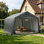 Tente de rangement robuste avec couvercle en PE anti-UV et portes à double fermeture à glissière