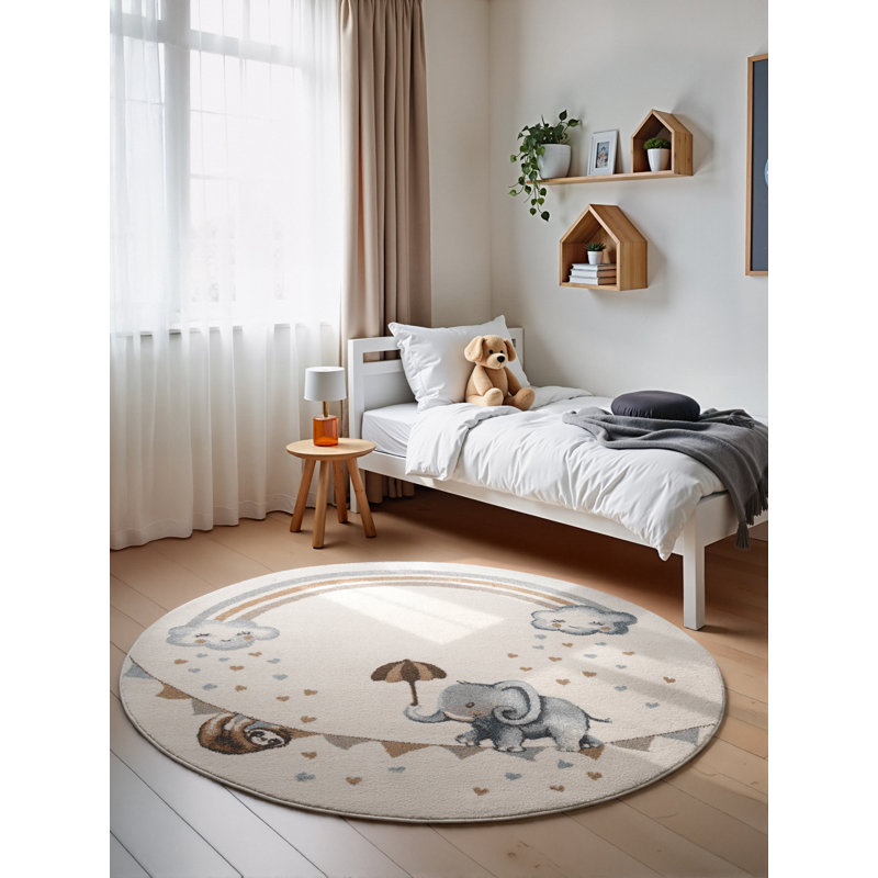 Villeroy & Boch - Boho Kids Rug Walk like an Elephant Rainbow, Children's Rug Kids Room, Toddler Rug, Soft Rug Animal Motive, Playroom Rug