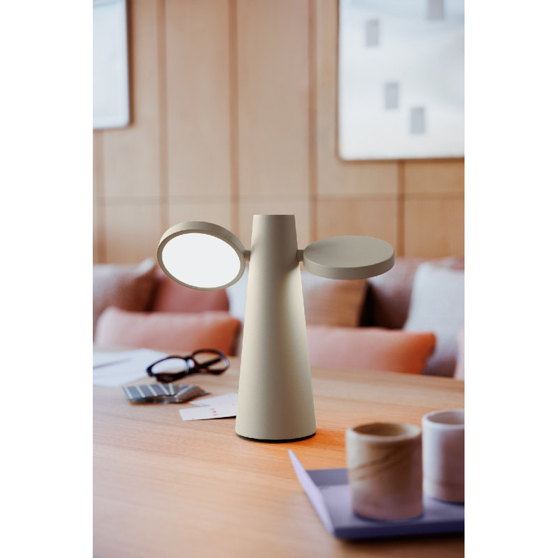 Oto LED Outdoor Table Lamp, Clay Gray