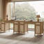Bureau de rangement Boho Rattan 3 tiroirs avec 2 armoires et tablettes réglables-272892312-276857902