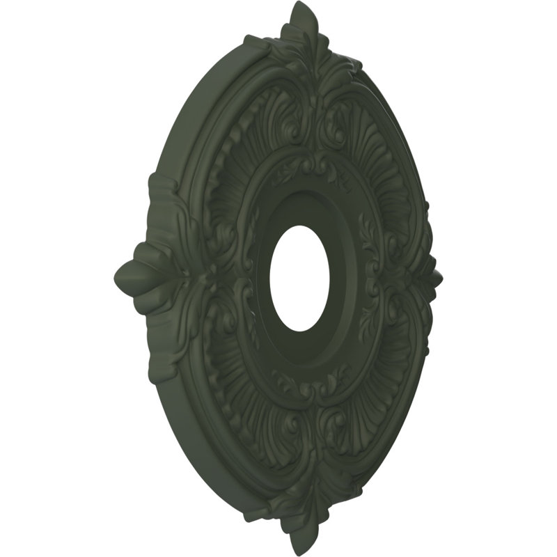 Attica Thermoformed PVC Ceiling Medallion, 16" H x 16" W x 1" D, UltraCover Satin Hunt Club Green