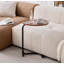 Table d'appoint brune en forme de C, petit canapé pour le salon-1136663830-1136663835