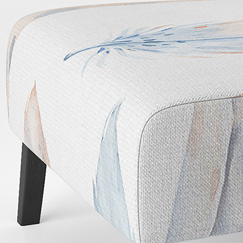 Brechta Vibrant Curve Design II - Velvet Upholstered Modern Slipper Chair, Blue/Orange/White