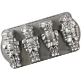 Nordic Ware Nutcracker Sweets Cast Cakelet Pan, 6 Cup Capacity, Silver