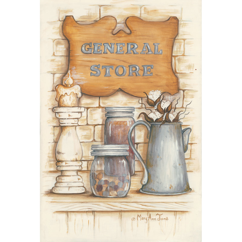 Général Store - Peinture, H 30 po x l 20 po, Non, Toile avec cadre flottant noir