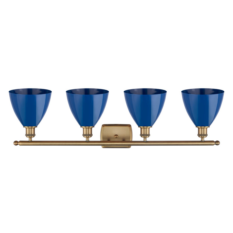 Schiavone - Cuivre antique - Éclairage pour meuble-lavabo, Blue / Brushed Brass