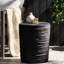Table d'appoint en béton noir 16 boules, légère, 15,96 po X 15,04 po, pièce essentielle de décoration de patio, poids léger, décoratif