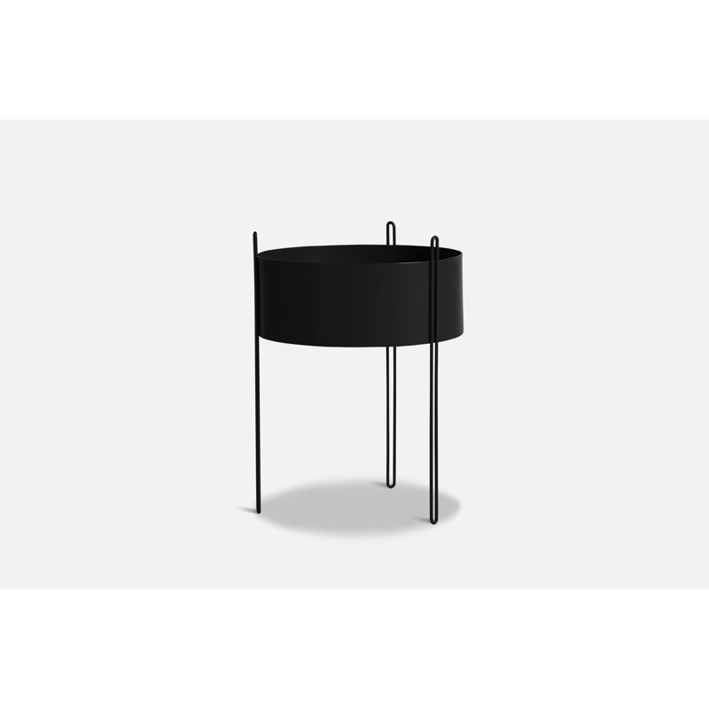 Pidestall Planter (Small), 13.80'' H x 15.70'' W x 15.70'' D, Black