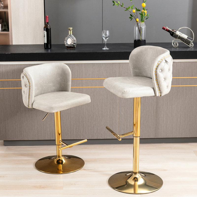 Revêtement réglable en cuir beige d'unité centrale avec revêtement capitonné pour une cuisine à domicile de 2, Beige