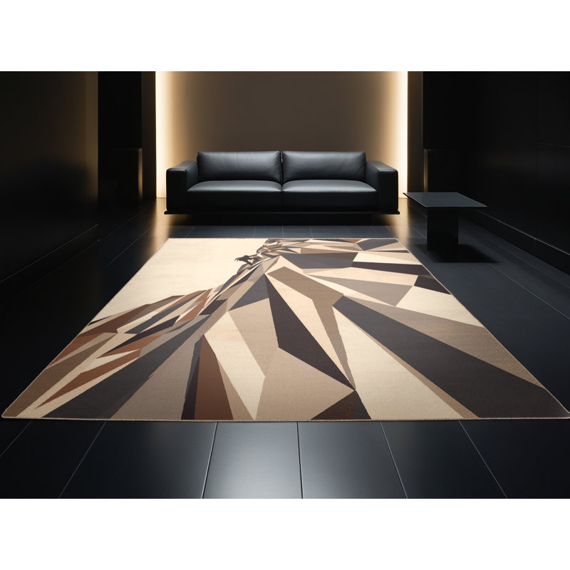 Tapis moelleux moelleux en forme de falaise à motif d'escalade rustique Ellman, 8 x 12