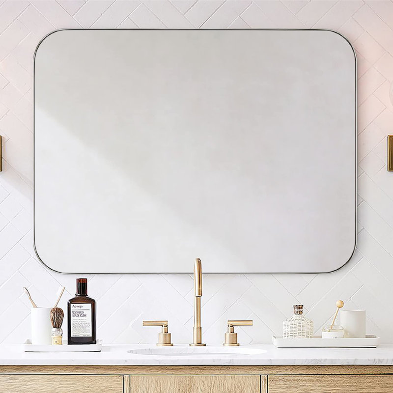 Miroir mural Josilyn, Nickel brossé, 40 po x 30 po