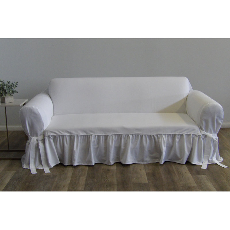 Housse pour causeuse Amy, Blanc, H 38 po x l 96 po x P 36 po