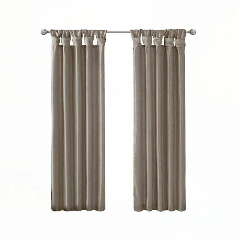 Panneau de rideau de fenêtre Elegant Twist, Étain, L 50 po x L 84 po