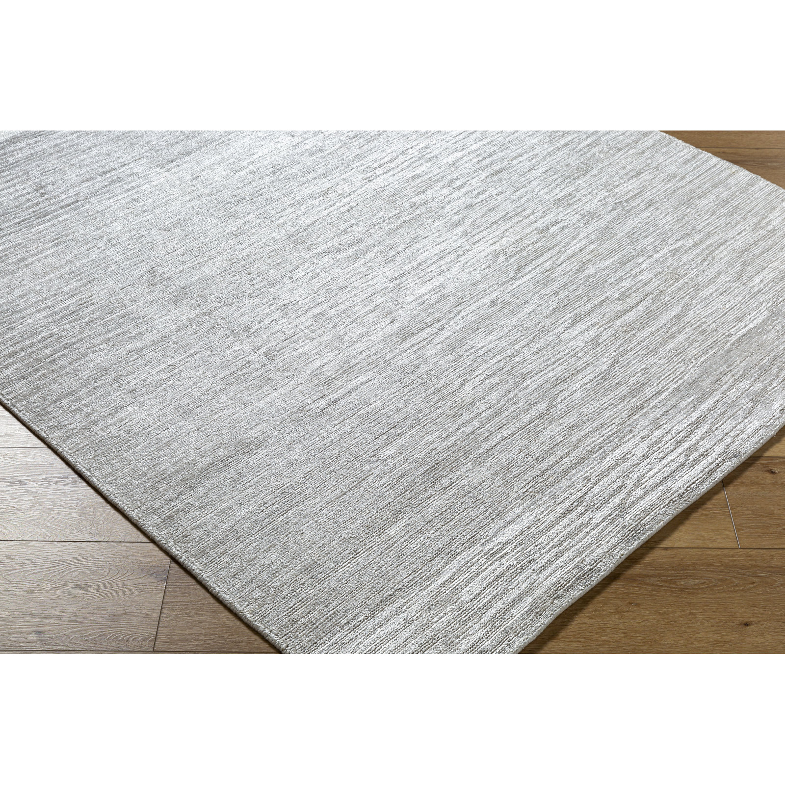 Elba Gray White Hand-Loomed Rug, Rectangle 2' x 3'