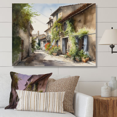 Riba, village méditerranéen, rue Ix sur toile