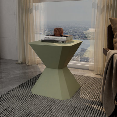 Table de bout moderne en forme de sablier géométrique 17 po Chlora