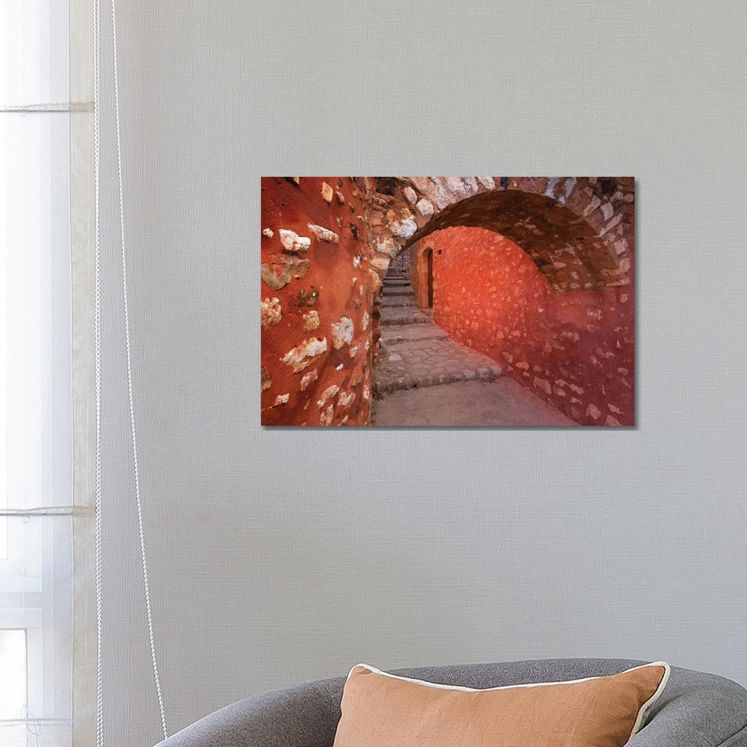 France, Provence, Roussillon. Stone Arch And Passageway. by - Wrapped Canvas