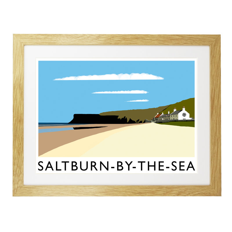 'Saltburn-by-the-Sea 2' by Richard O'Neil - Print, 33.5 cm H x 43.5 cm W x 2.2 cm D, Oak Wood Frame