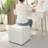 17.7" Faux Leather Storage Ottoman With Reversible Tray Top-1693166805