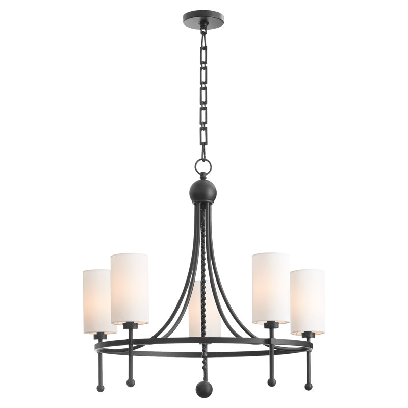 Lee Boulevard 5 Light Bead Chandelier | Matte Black, Matte Black