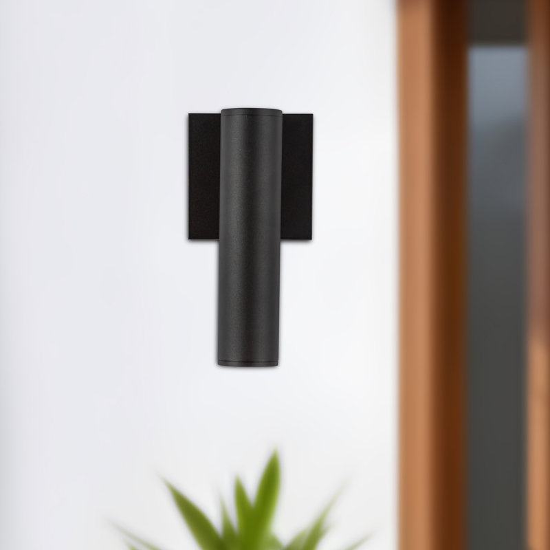 Lorna 1 - Light LED Flush Mounted Sconce, Black, 9" H x 4.63" W x 3" D, 10 W