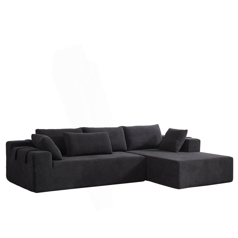Canapé moderne, ensemble de canapé modulaire rembourré, ensemble de canapé modulaire en forme de L avec 6 coussins, méridienne droite