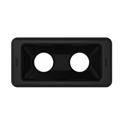 Slimline Rectangular Trash Can Lid With Can Cutout - Black