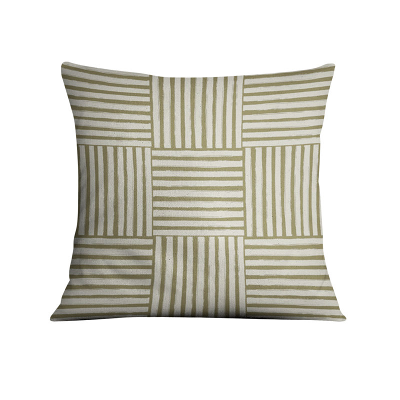 Throw Pillow Cover Only, Brun rayé 5, H 18 po x l 18 po