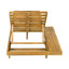 Wynrix 2-Person Modern Rustic Outdoor 5-Position Acacia Wood Chaise Lounge Set with Cushions for Patio, Poolside-129349158