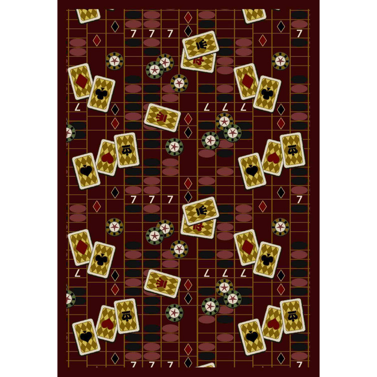 Gaming and Entertainment Feeling Lucky Area Rug
