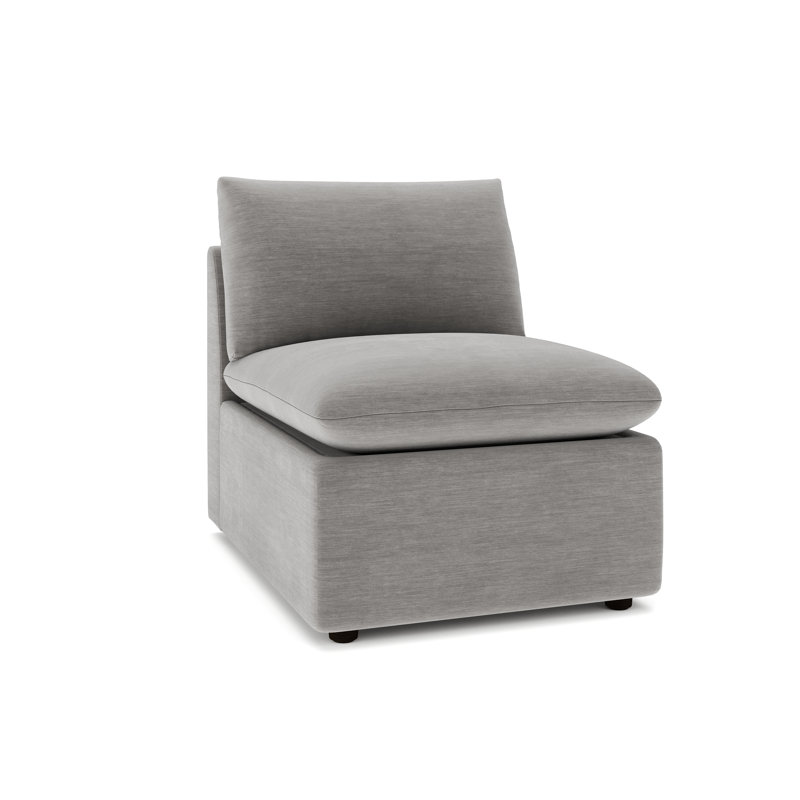Fauteuil modulaire rembourré Kallie, Velours patiné Evan